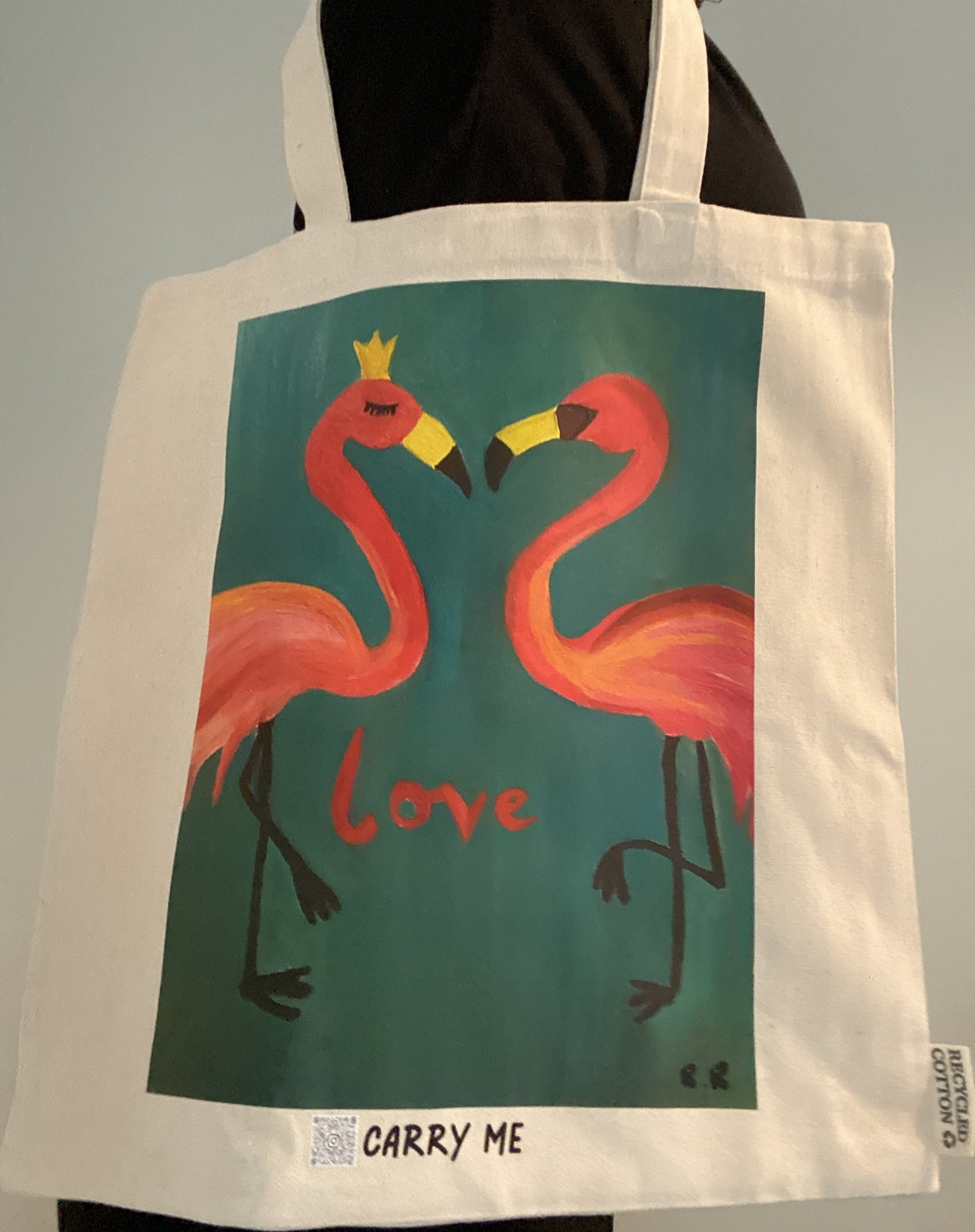 Tote Bag Birds Love Flamingos